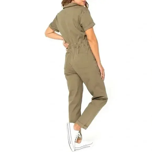 Green Jumpsuit Women’s Medium Utility Gorpcore Military St Patricks Shamrock - Picture 6 of 16